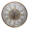 La Florentina Mirrored Paris Moving Cogs Wall Clock 80cm Gold
