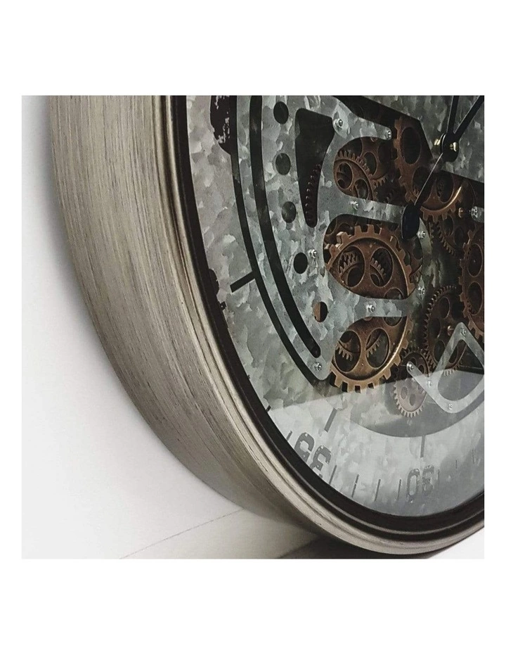 La Florentina Union Hotel Round Modern Clock 60cm Silver 2 La Florentina Union Hotel Round Modern Clock 60cm Silver - Image 2