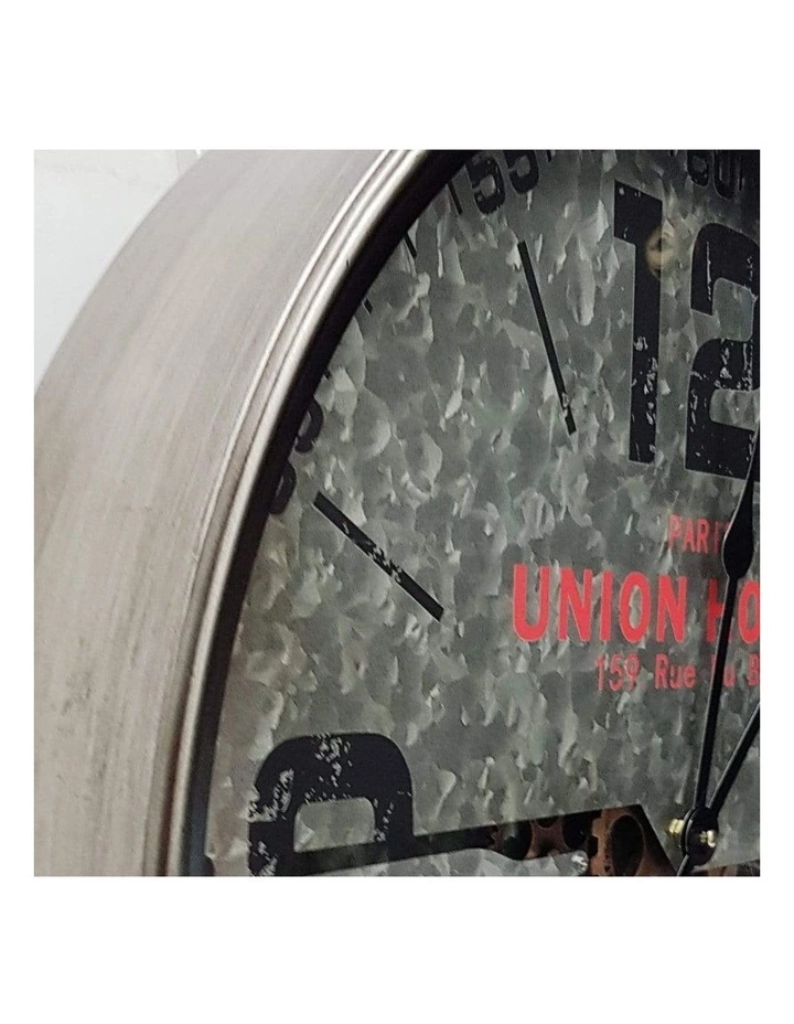 La Florentina Union Hotel Round Modern Clock 60cm Silver 4 La Florentina Union Hotel Round Modern Clock 60cm Silver - Image 4