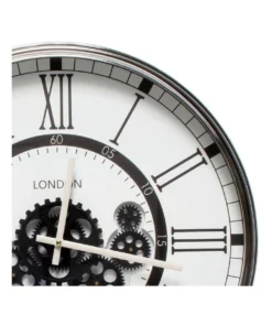 La Florentina London Modern Moving Cogs Clock Black & White -Home Decor Shop 893460160 4 720x928
