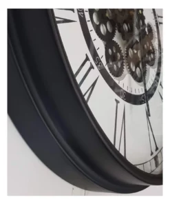 La Florentina London Modern Moving Cogs Clock Black & White -Home Decor Shop 893460160 6 720x928