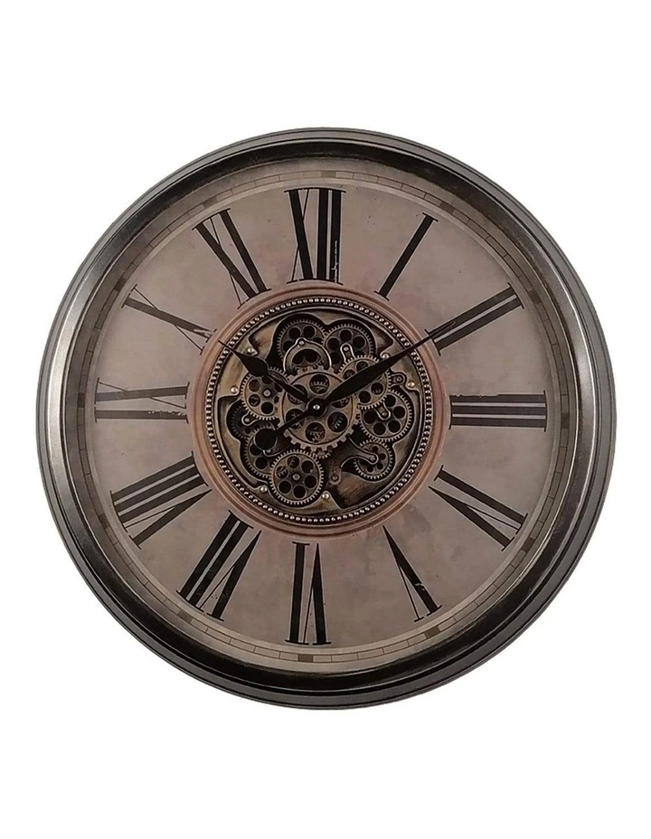 La Florentina Le Romancier Round Antique Provincial Moving Cogs Wall Clock Rustic 1 La Florentina Le Romancier Round Antique Provincial Moving Cogs Wall Clock Rustic