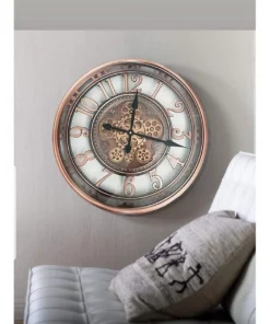 La Florentina Epoque Round Industrial Moving Cogs Wall Clock Rustic 8 La Florentina Epoque Round Industrial Moving Cogs Wall Clock Rustic -Home Decor Shop 893462770 3 720x928