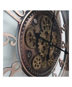 La Florentina Epoque Round Industrial Moving Cogs Wall Clock Rustic 9 La Florentina Epoque Round Industrial Moving Cogs Wall Clock Rustic -Home Decor Shop 893462770 4 720x928