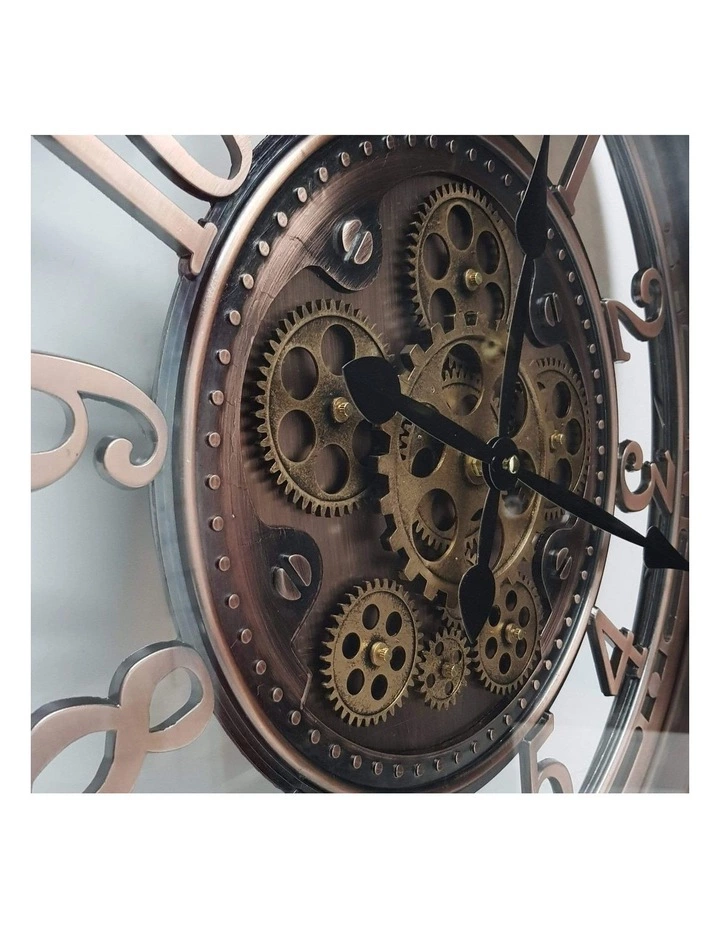 La Florentina Epoque Round Industrial Moving Cogs Wall Clock Rustic 4 La Florentina Epoque Round Industrial Moving Cogs Wall Clock Rustic - Image 4