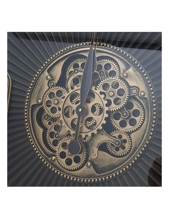 La Florentina The Aviator Bronze Round Maxim Ribbed Exposed Gear Clock Bronze 4 La Florentina The Aviator Bronze Round Maxim Ribbed Exposed Gear Clock Bronze - Image 4