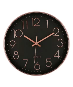 Toki Lexi 30cm Silent Wall Clock Black / Rose Gold