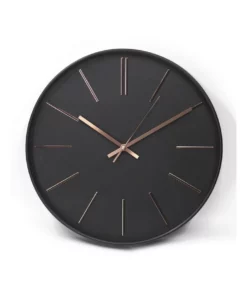 Toki Clara 40cm Silent Wall Clock Black/Rose Gold