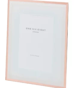 One Six Eight London Glass Photo Frame 6x4 White/Rose Gold