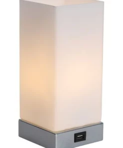 Lightsup Online Jessica Rectangle Touch Lamp With USB Port